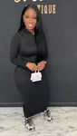 Hoodie Maxi Dress BLACK