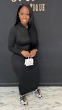Hoodie Maxi Dress BLACK