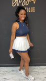 Tennis skirt 2pc set with shorts inside Navy
