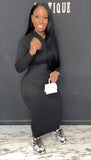 Hoodie Maxi Dress BLACK