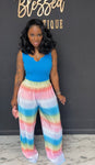 Taste the rainbow 2pc set blue Tall girl friendly