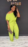 Brittney 2pc Set LIME GREEN